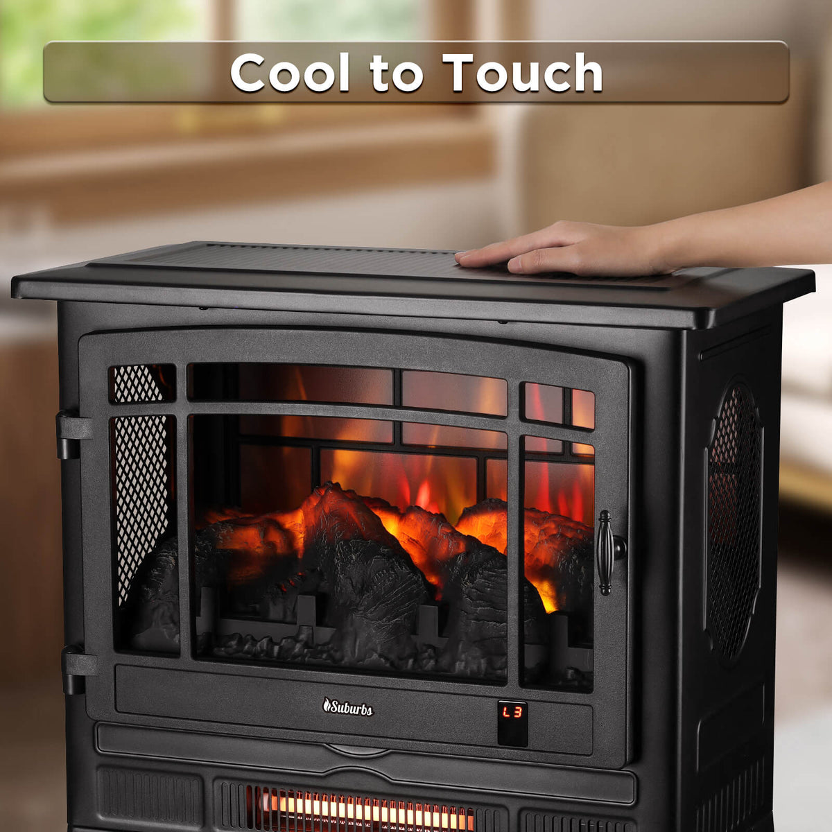 Suburbs TS25 Smart Electric Fireplace Stove Heater, WiFi Enabled
